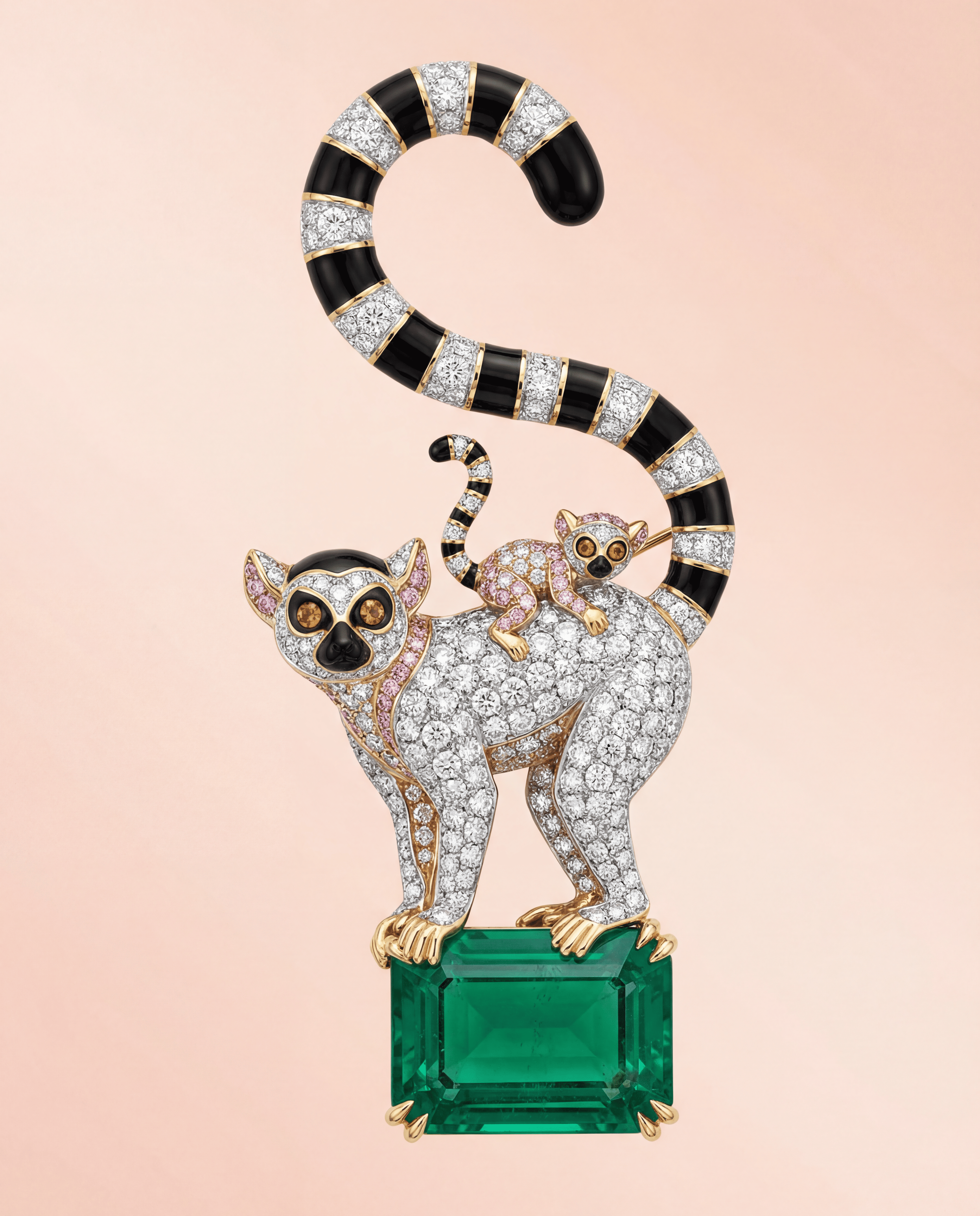 Lemur Royale Lab Diamond Brooch