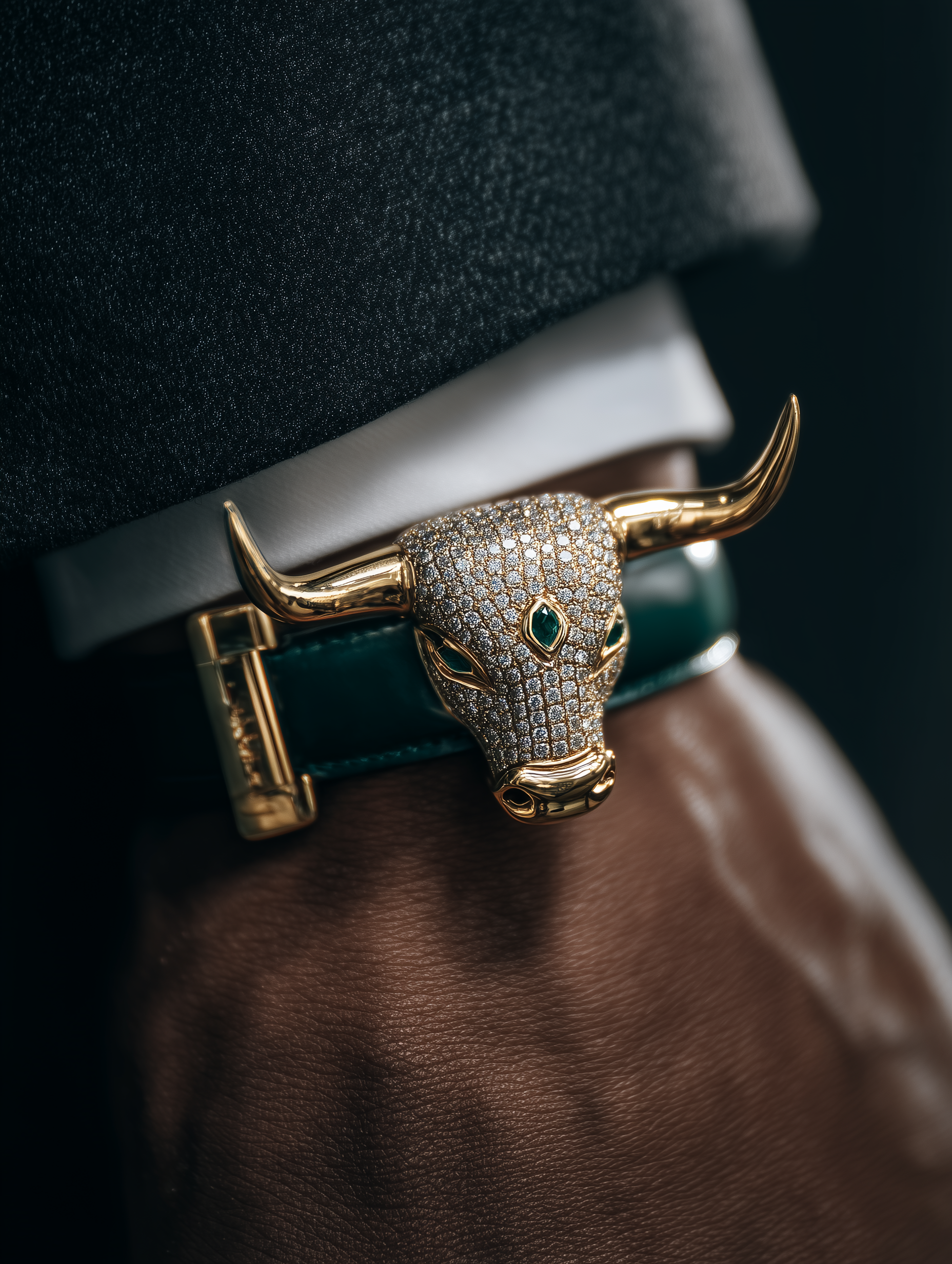 Obsidian Bull Lab Diamond Bracelet