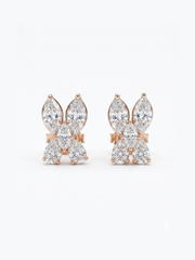 Vesper Glow Marquise Lab Diamond Earrings in 14K Rose Gold by Fiona Diamonds