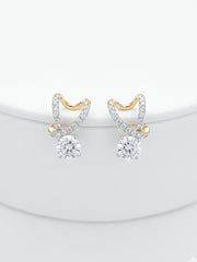 Caelum Drift Round Lab Diamond Earrings in 18K Rose Gold by Fiona Diamonds