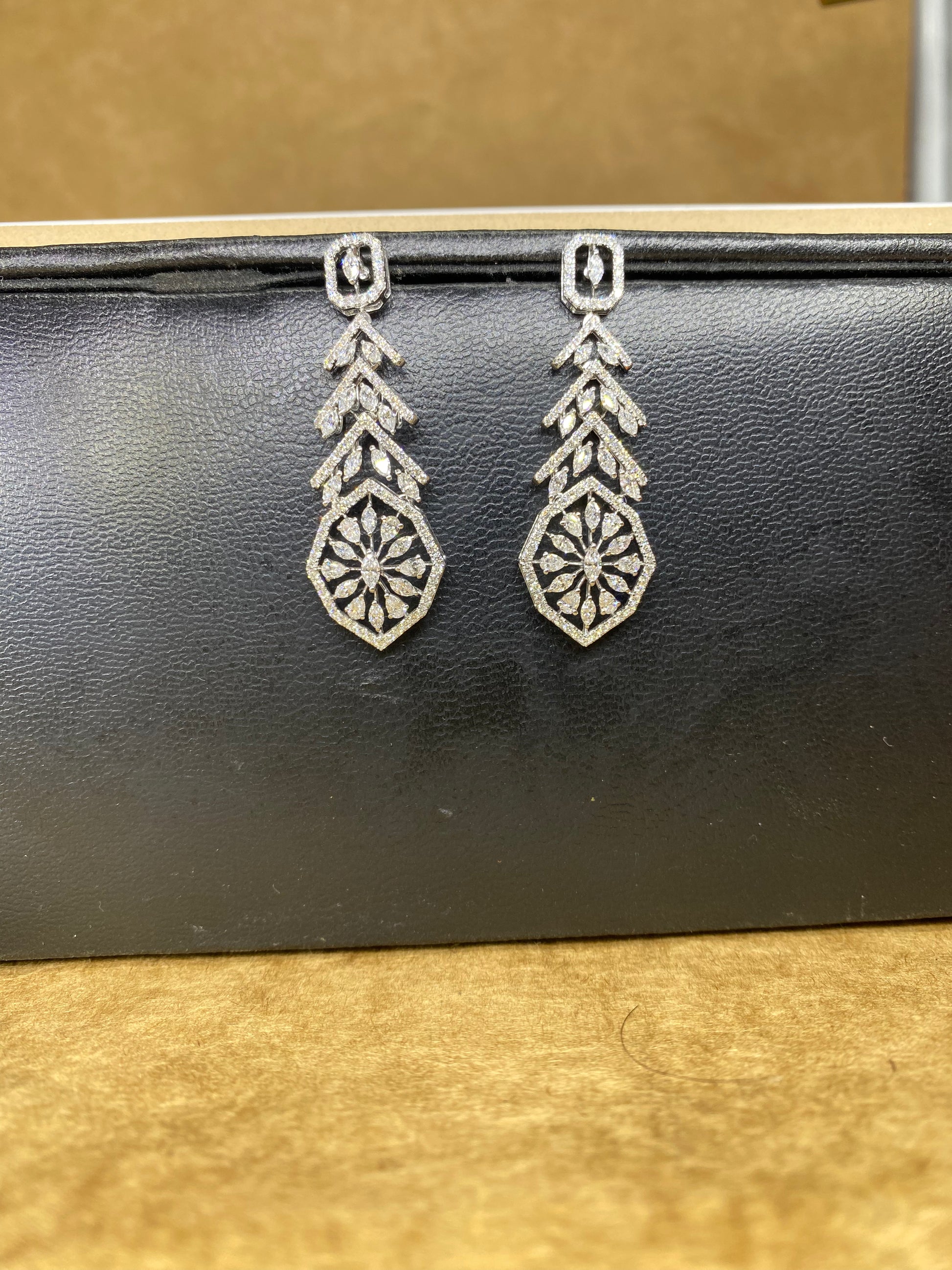 Fiona Diamonds Refined Sparkle Pear Lab Diamond Dangler Earrings in 18K White Gold - elegant look