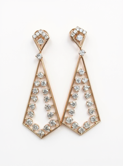 Kaelin Whisper Round Lab Diamond Dangler Earrings in 18K Rose Gold by Fiona Diamonds