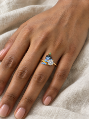 Kanha Leela Lab Diamond Silver Ring | Fiona Diamonds