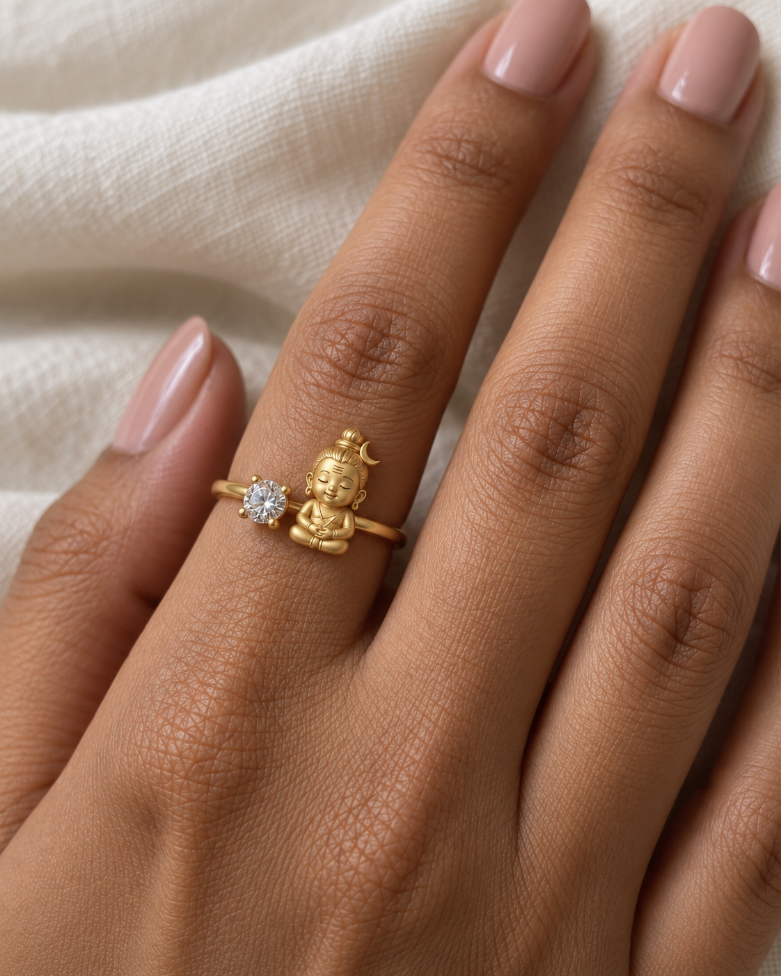 Mahesh Bal Shiv Lab Diamond Silver Ring | Fiona Diamonds