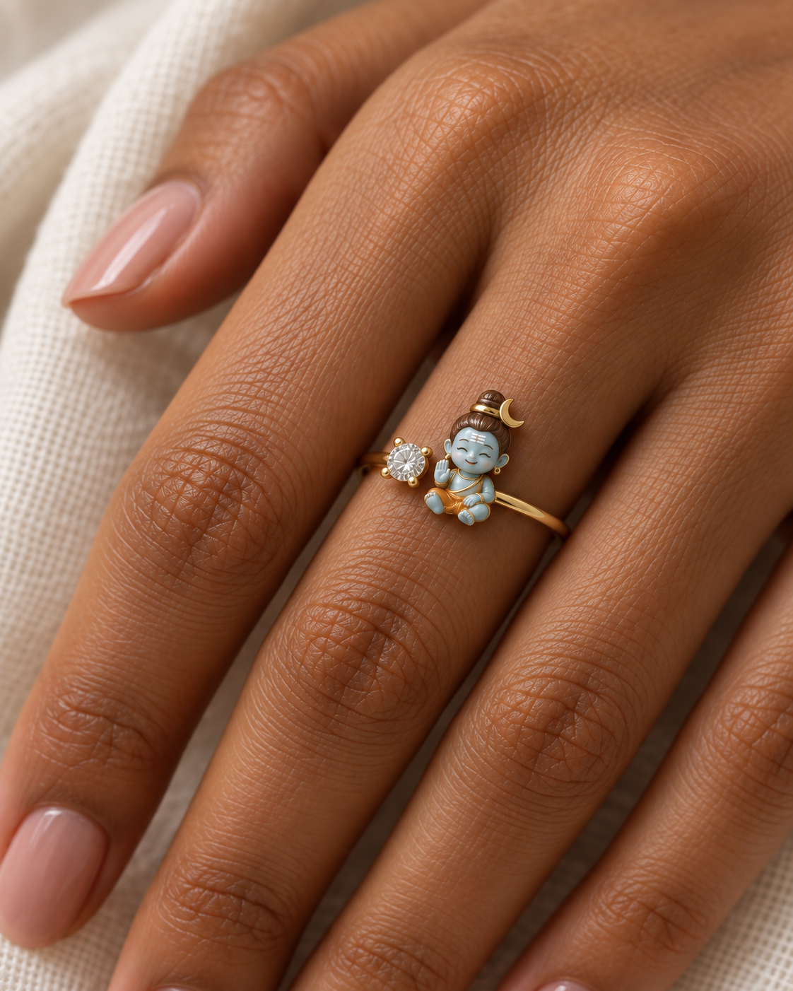 Neel Shiv Lab Diamond Silver Ring | Fiona Diamonds