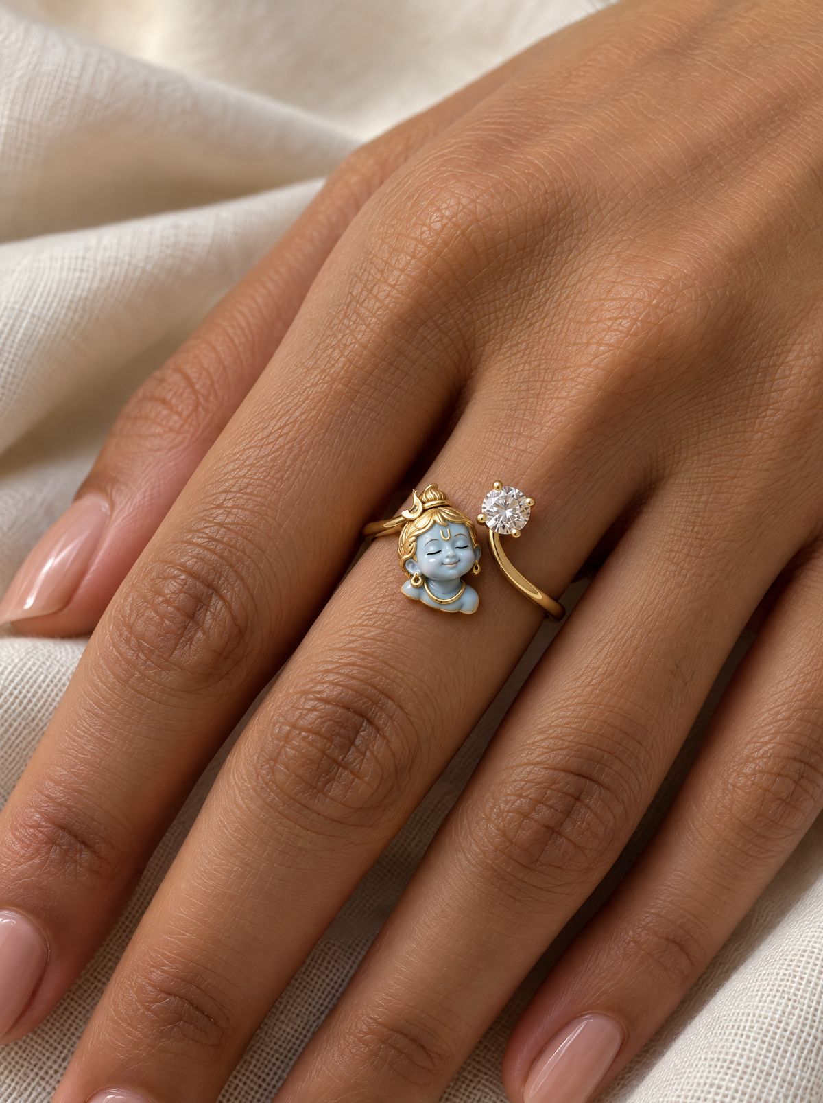 Kailashnath Lab Diamond Silver Ring | Fiona Diamonds