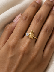 Maheshvar Bal Shiva Lab Diamond Silver Ring | Fiona Diamonds