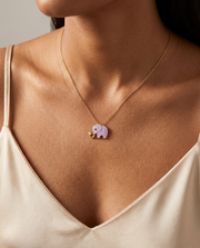 Nayeli Elephant Lab Diamond Silver Pendant | Fiona Diamonds