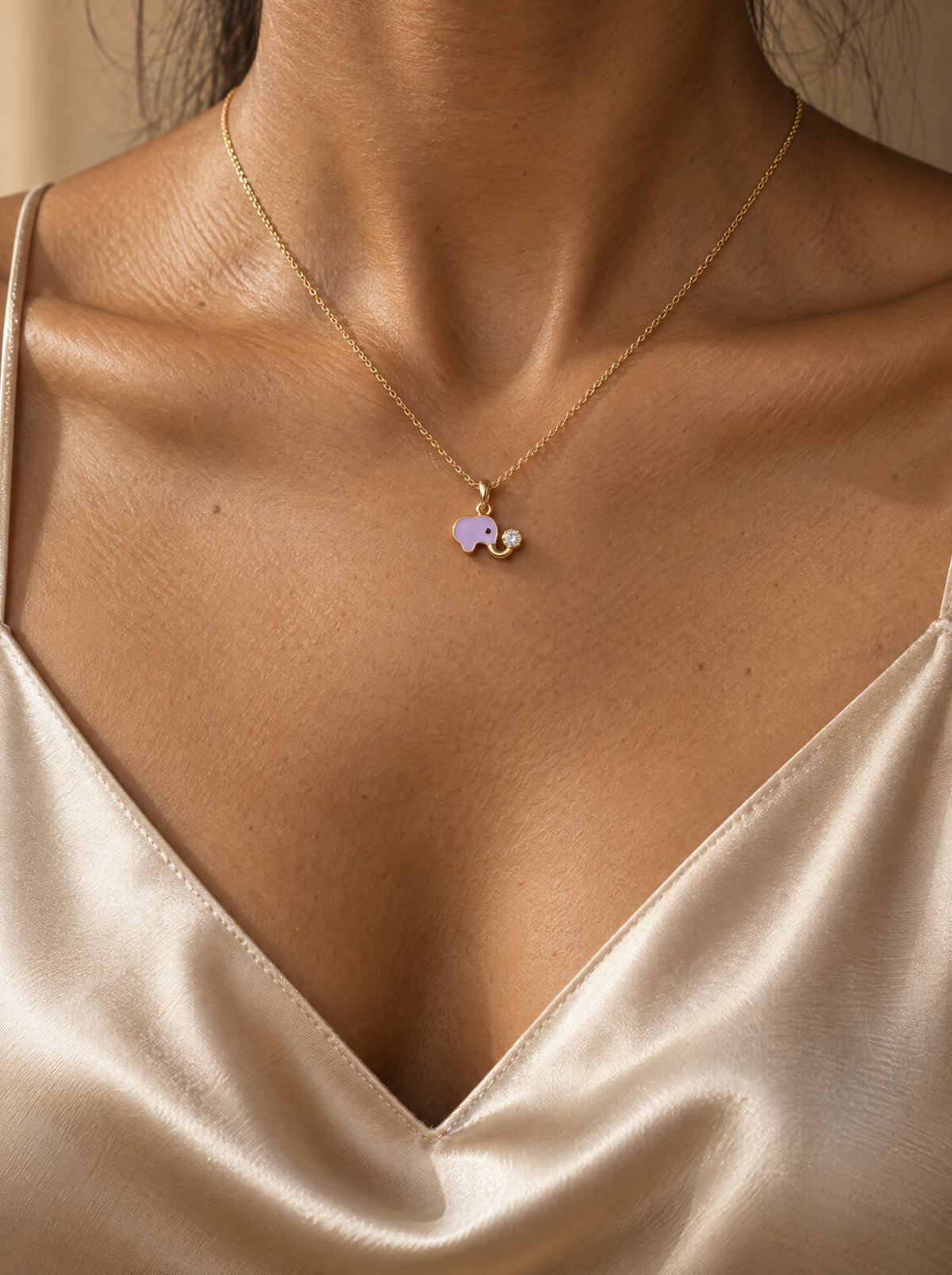 Avenza Elephant Lab Diamond Silver Pendant | Fiona Diamonds
