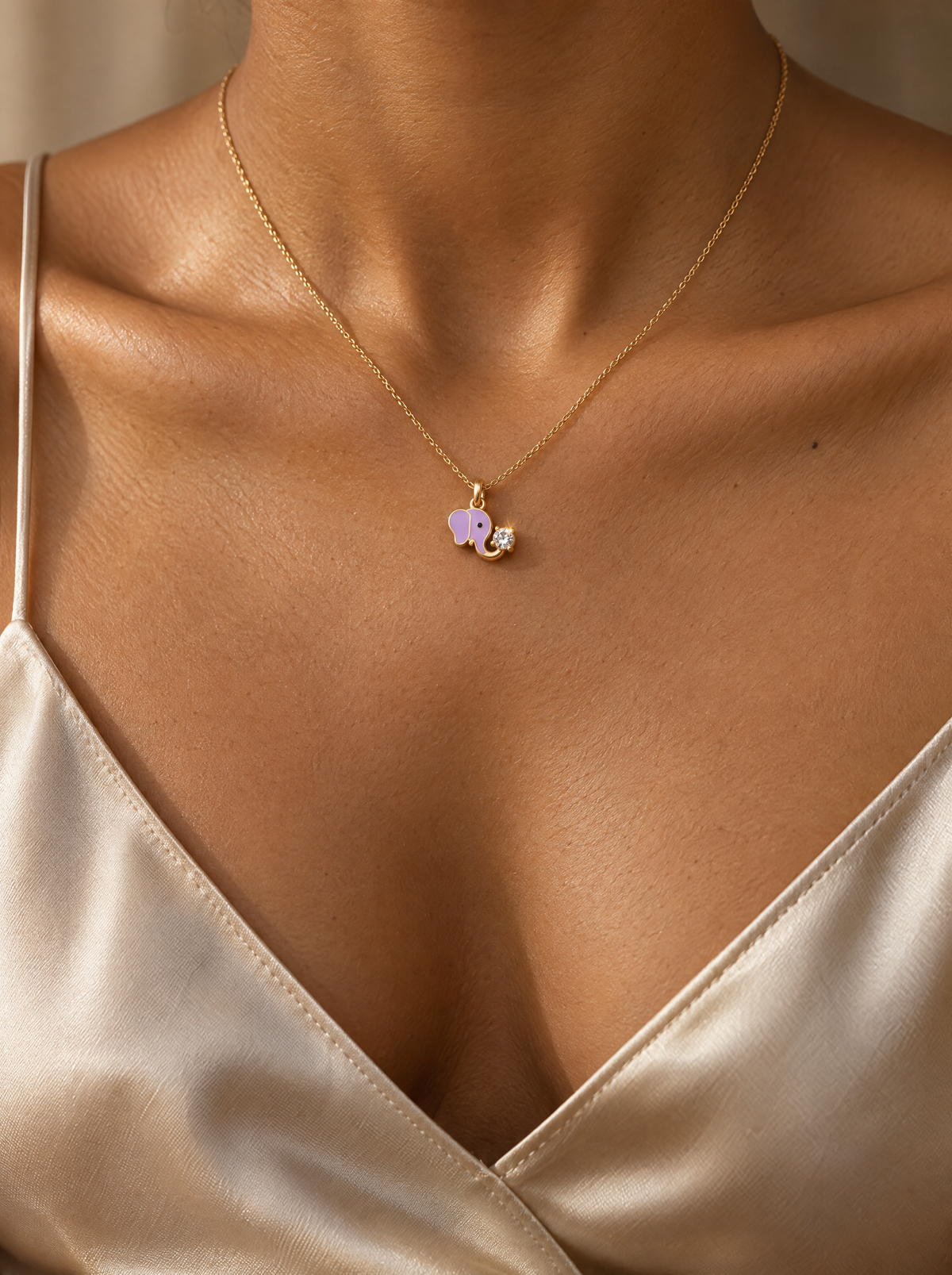 Norielle Elephant Lab Diamond Silver Pendant | Fiona Diamonds