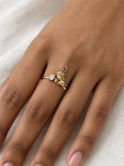 Murlivallabh Lab Diamond Silver Ring | Fiona Diamonds