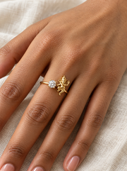 Nrityavighna Lab Diamond Silver Ring | Fiona Diamonds
