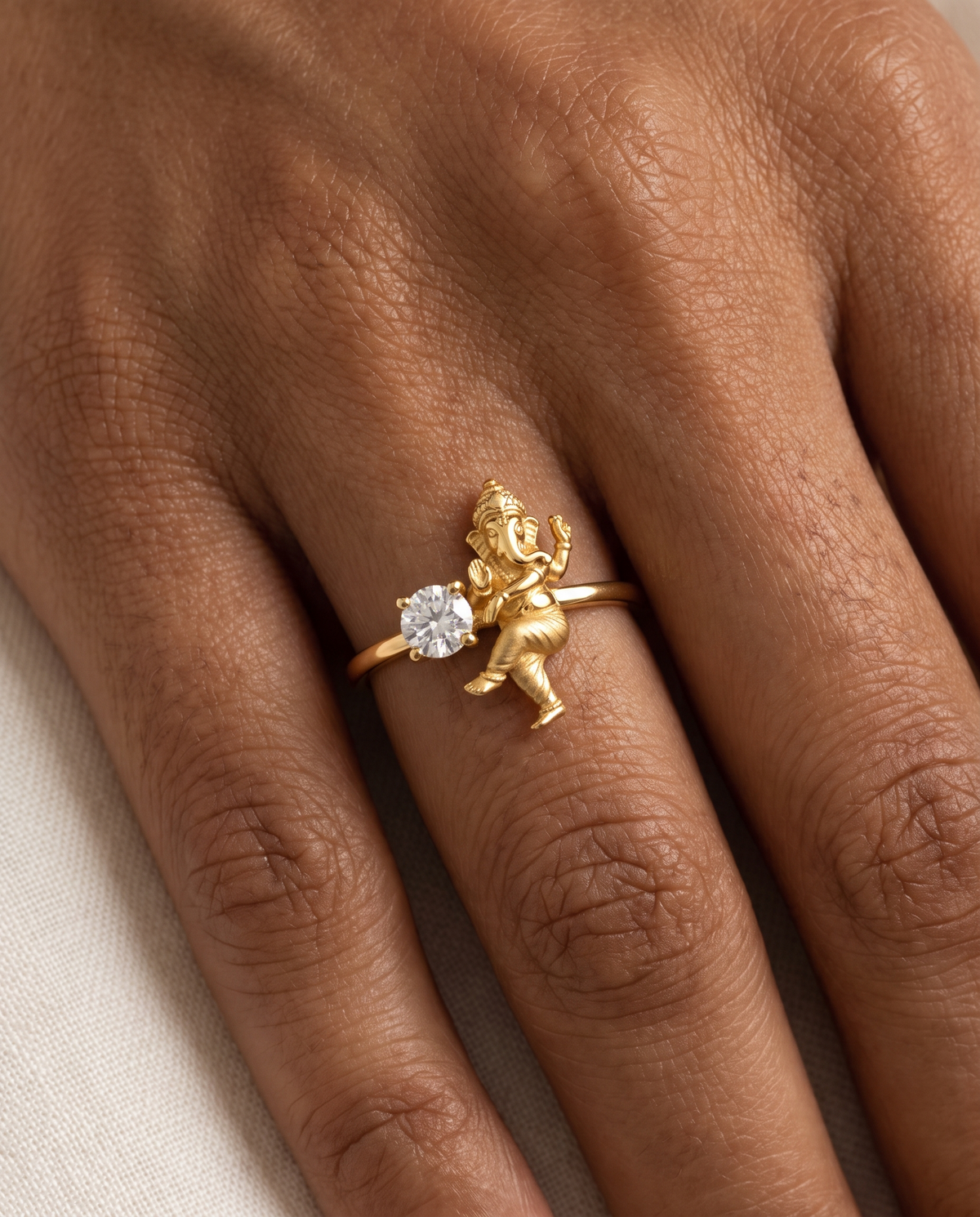 Vinayakraj Lab Diamond Silver Ring | Fiona Diamonds
