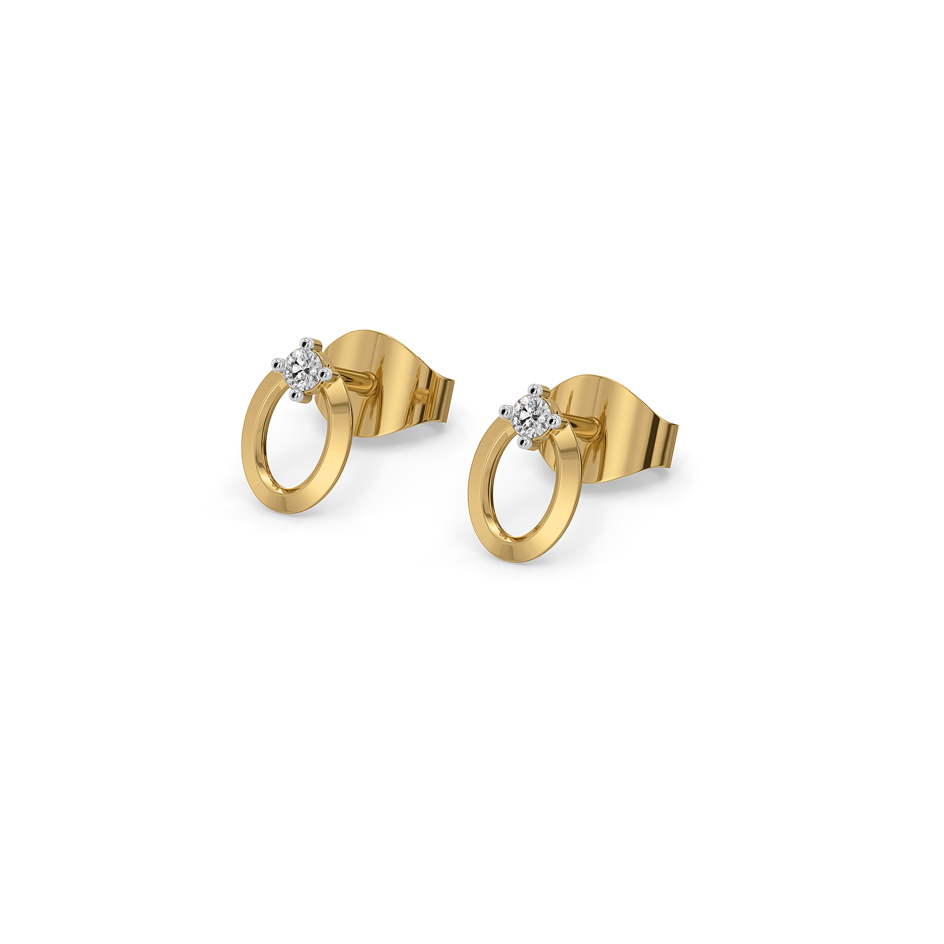 0.05ct Lab Grown Diamond Earrings in 18kt Gold Vermeil