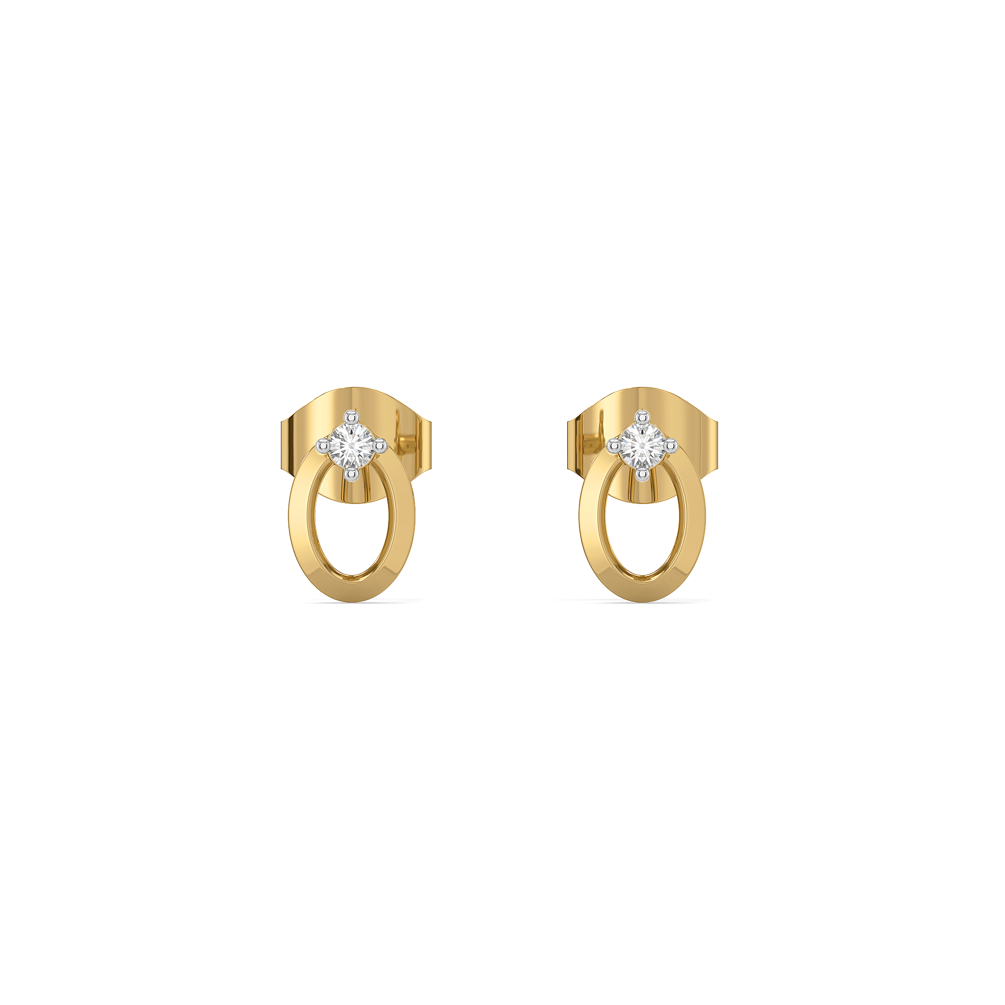 0.05ct Lab Grown Diamond Earrings in 18kt Gold Vermeil