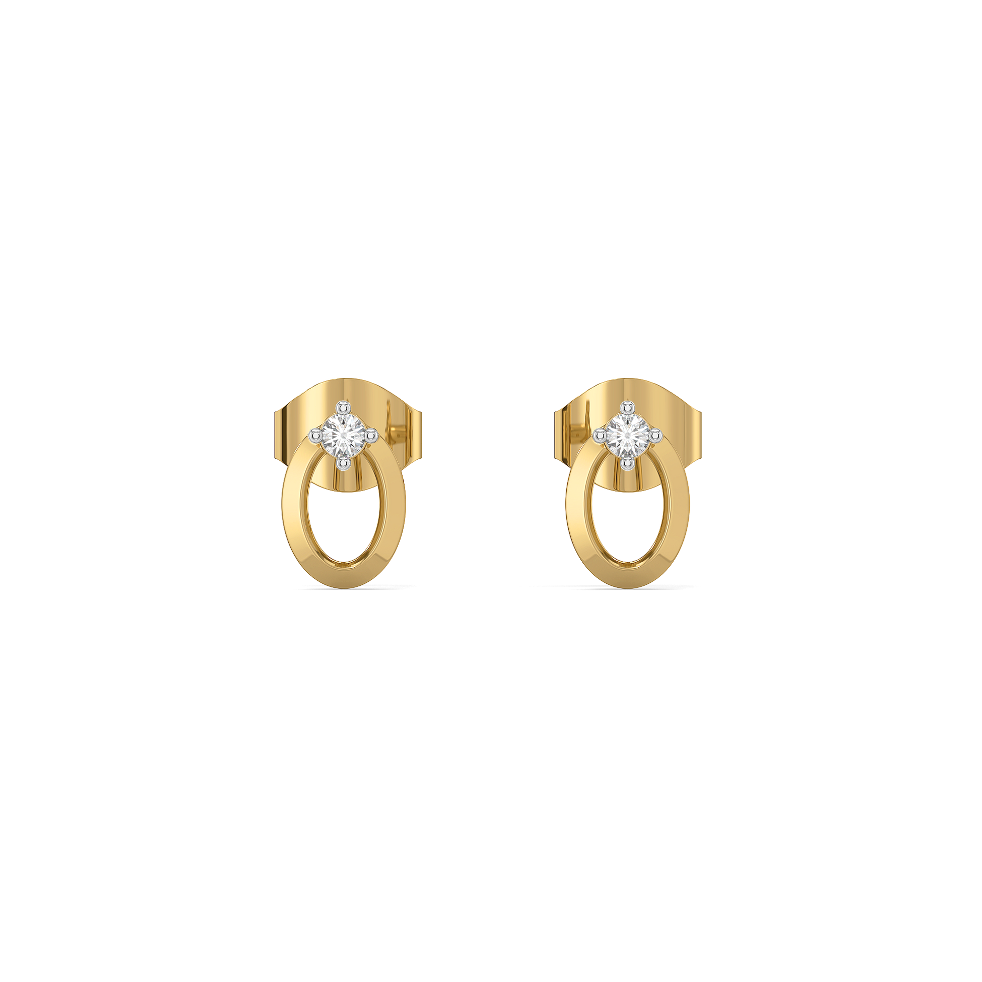 0.05ct Lab Grown Diamond Earrings in 18kt Gold Vermeil