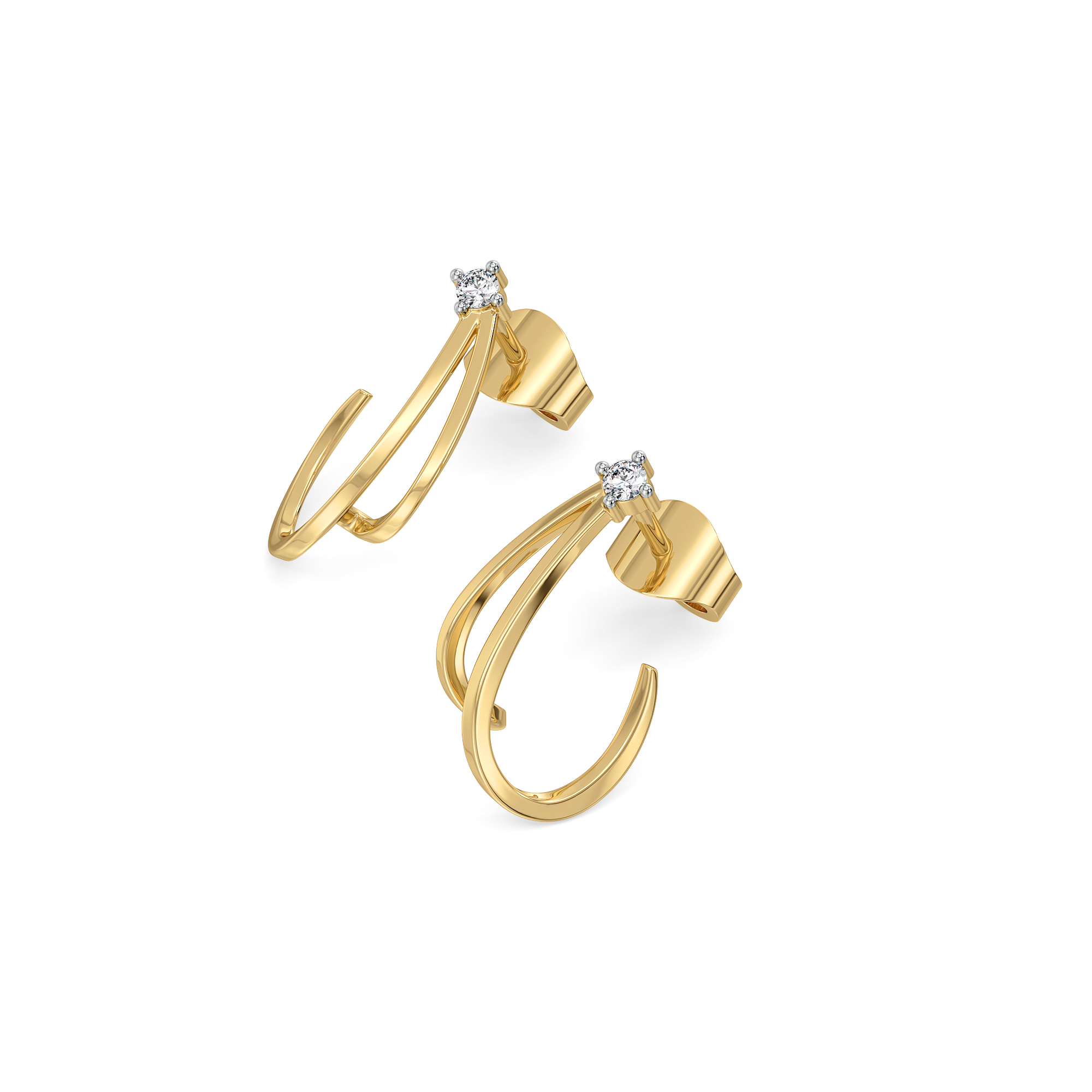 0.07ct Lab Grown Diamond Earrings in 18kt Gold Vermeil