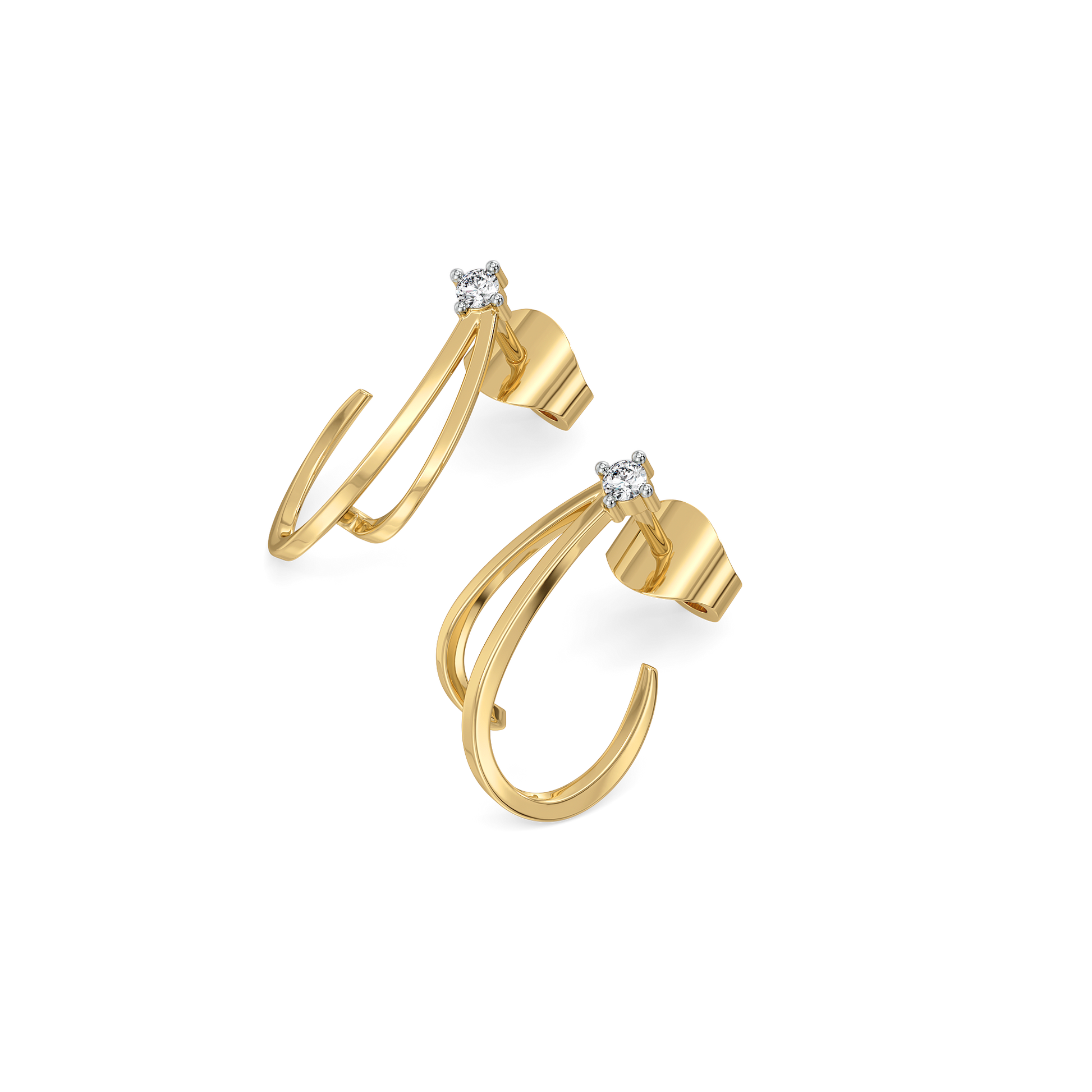 0.07ct Lab Grown Diamond Earrings in 18kt Gold Vermeil