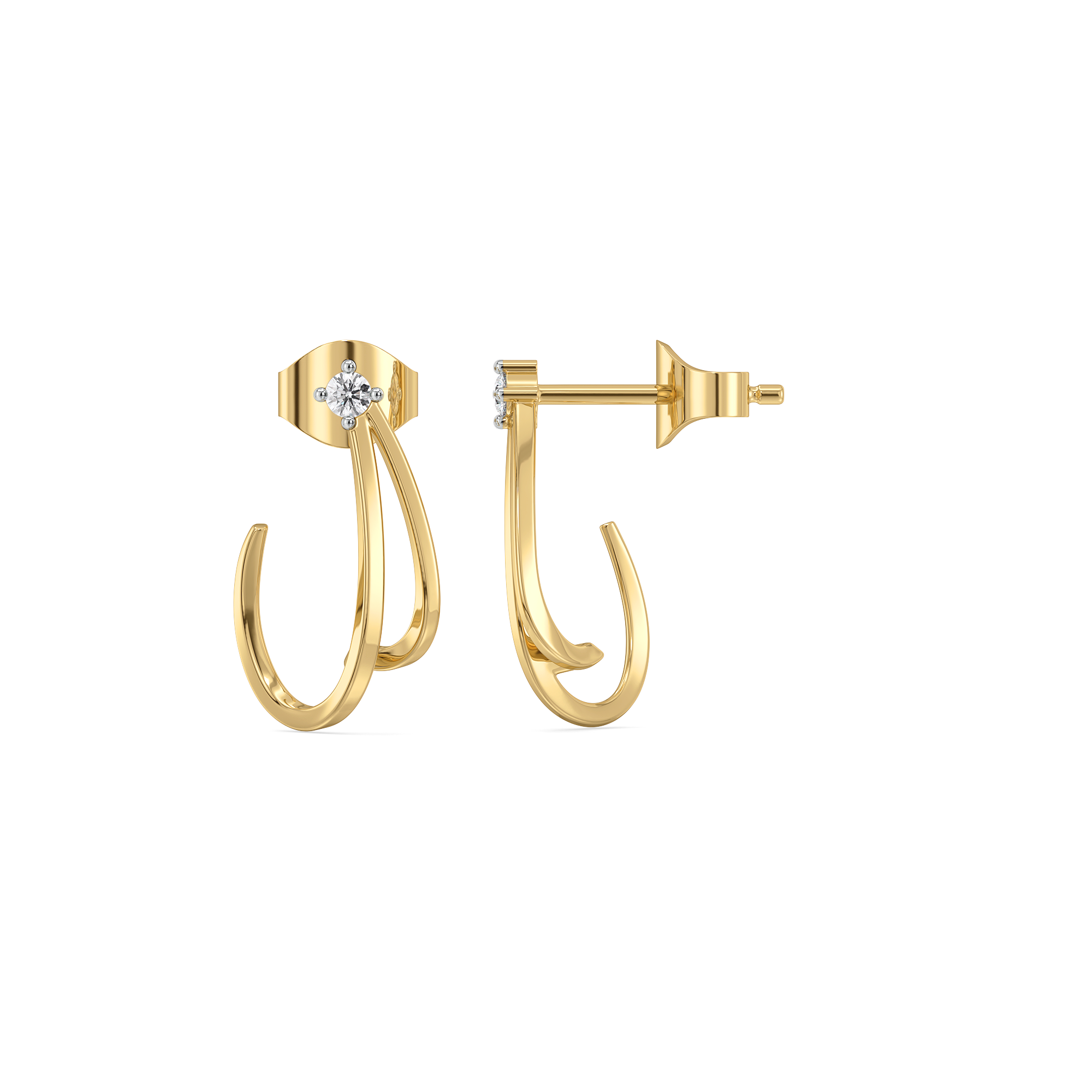 0.07ct Lab Grown Diamond Earrings in 18kt Gold Vermeil