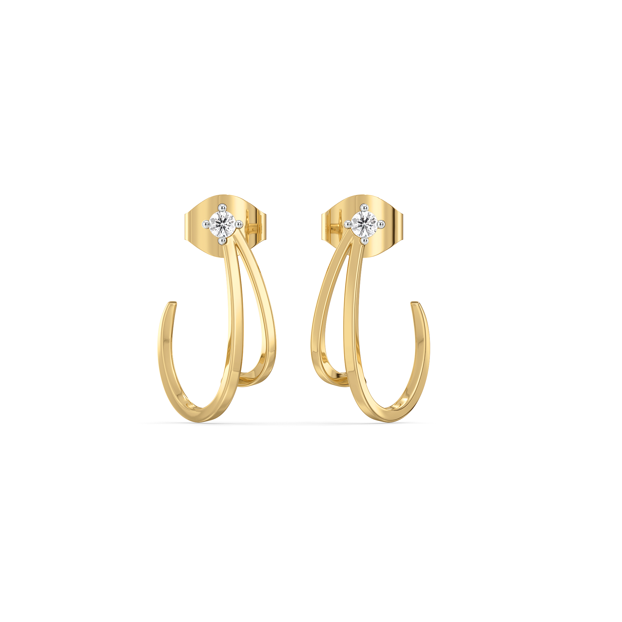 0.07ct Lab Grown Diamond Earrings in 18kt Gold Vermeil