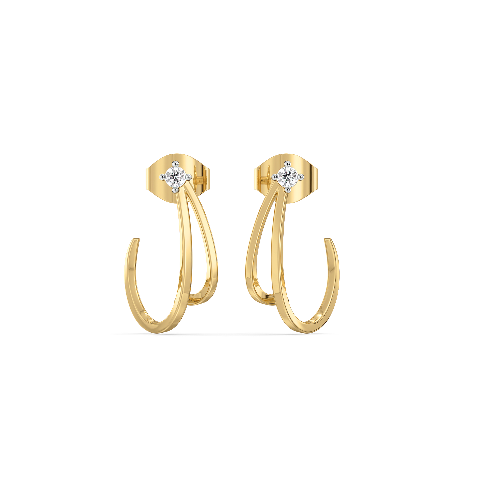 0.07ct Lab Grown Diamond Earrings in 18kt Gold Vermeil