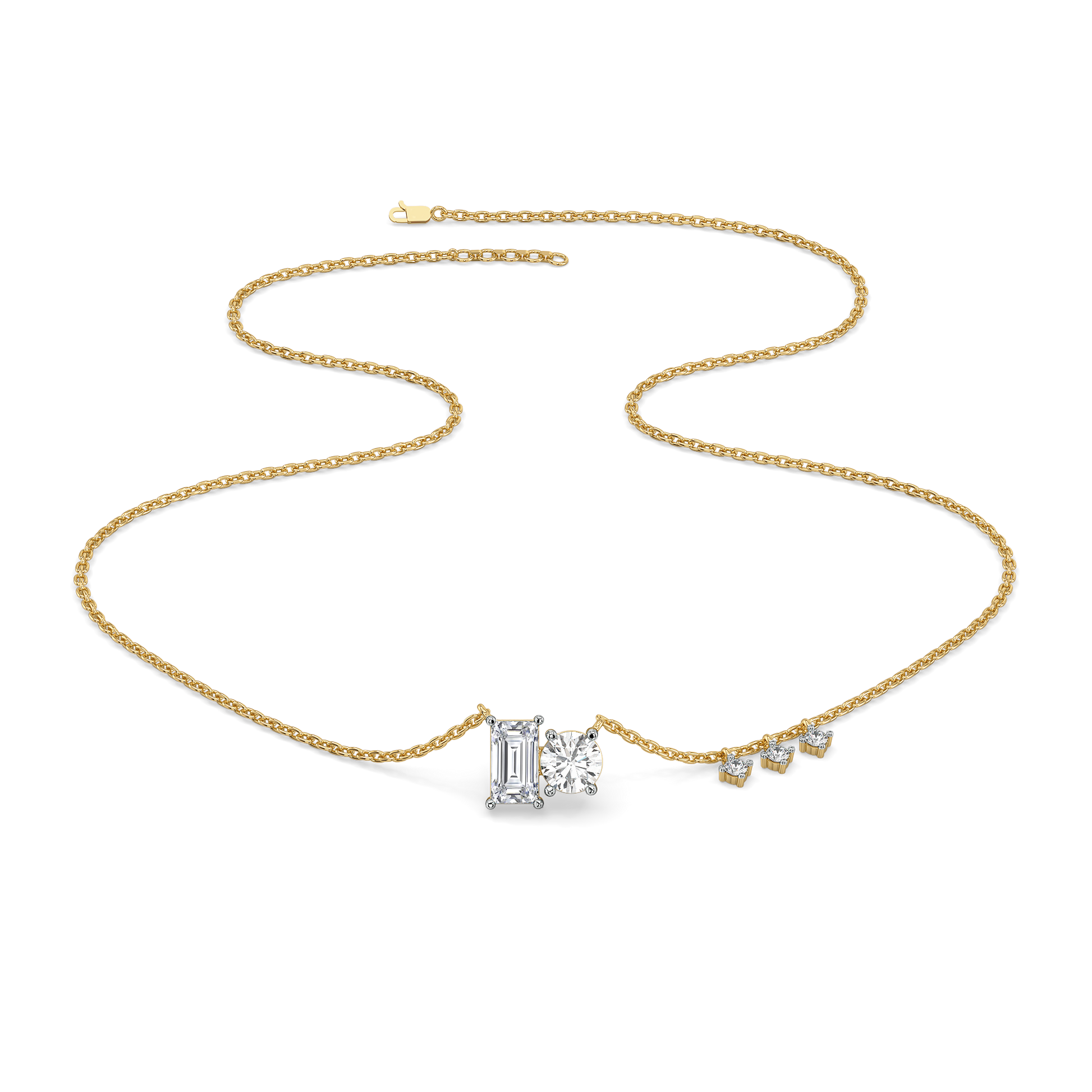 1.45ct Lab Grown Diamond Necklaces in 18kt Gold Vermeil