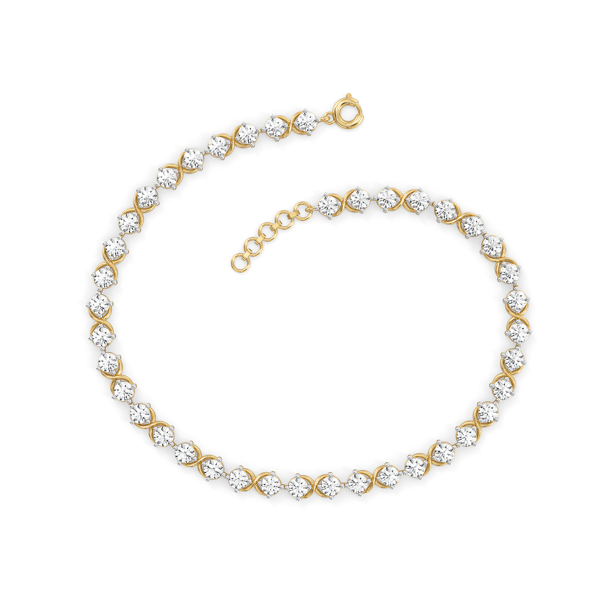 3.9ct Lab Grown Diamond Bracelets in 18kt Gold Vermeil