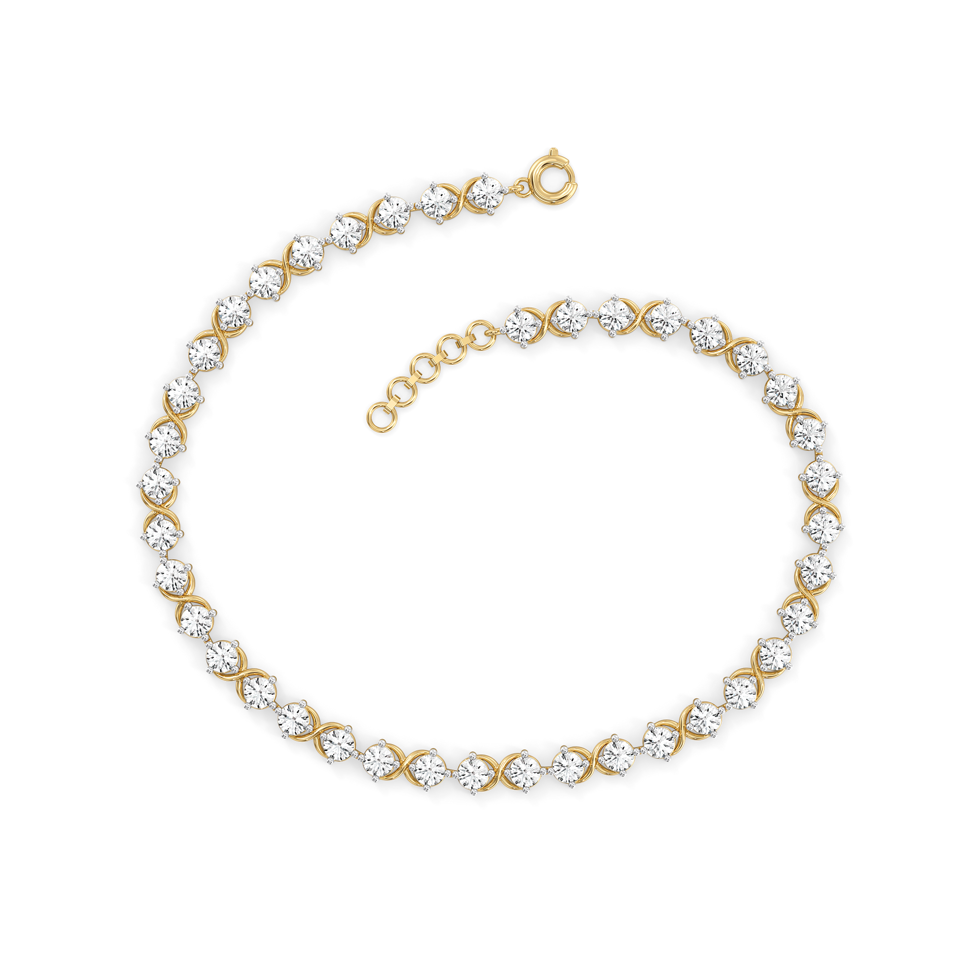 3.9ct Lab Grown Diamond Bracelets in 18kt Gold Vermeil