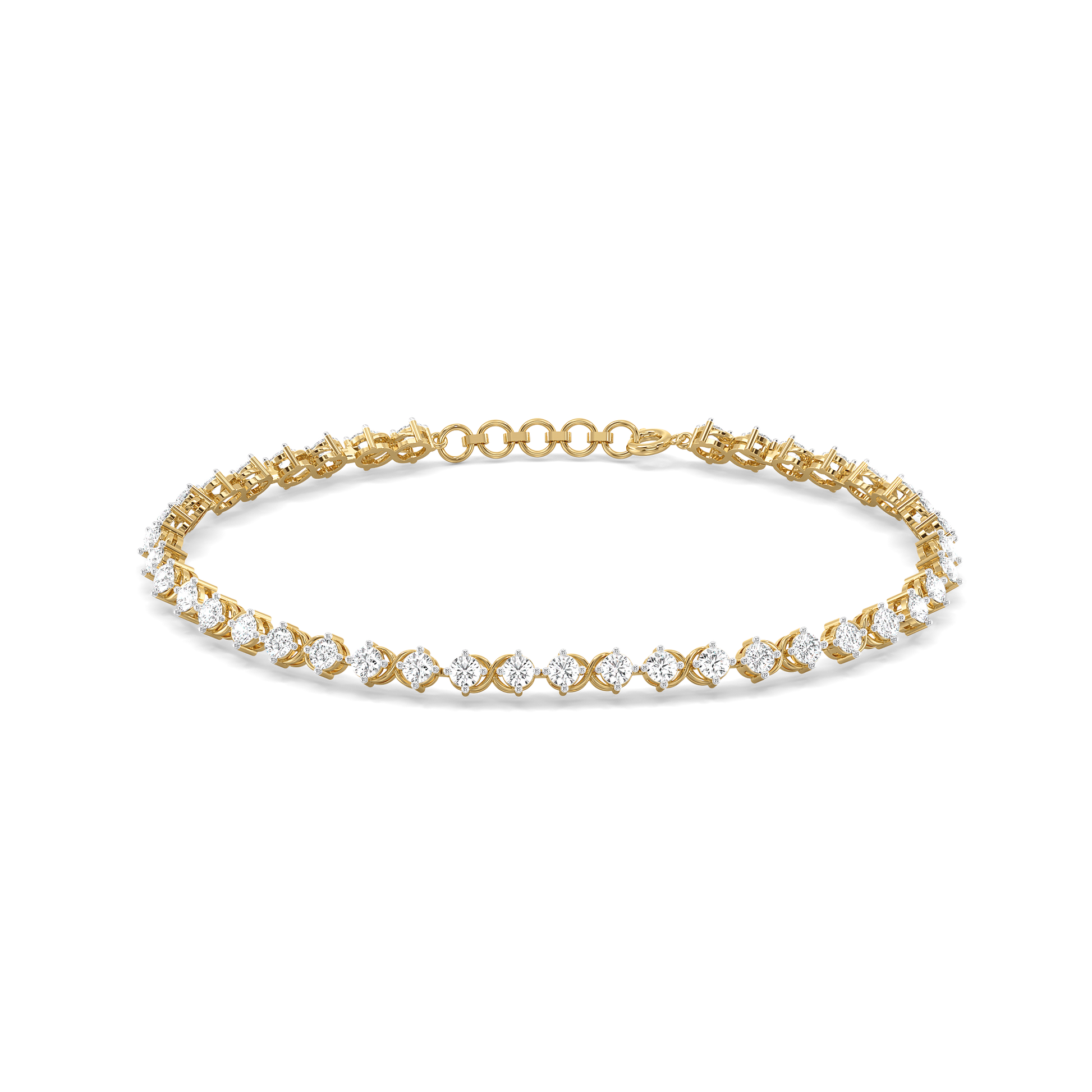 3.9ct Lab Grown Diamond Bracelets in 18kt Gold Vermeil