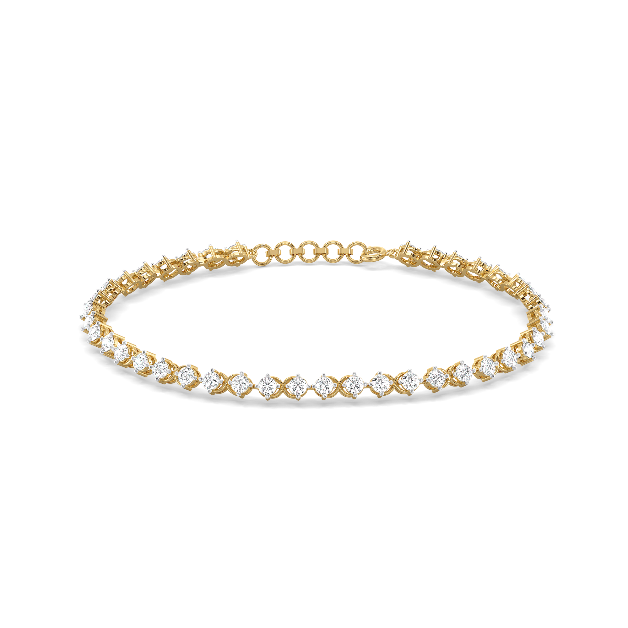 3.9ct Lab Grown Diamond Bracelets in 18kt Gold Vermeil