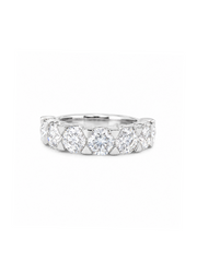 Soleil Lace Round Lab Diamond Eternity Ring in 18K White Gold by Fiona Diamonds