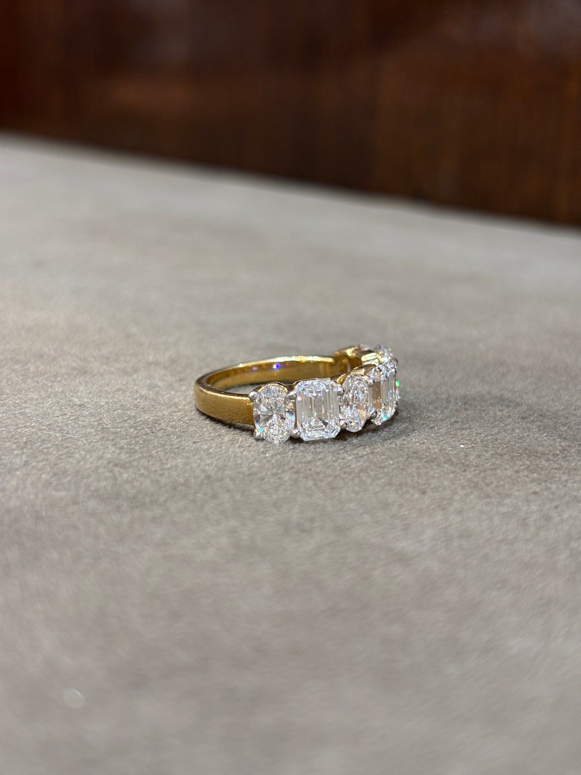 Oval Lab Diamond Eternity Ring in 18K Yellow Gold - Calora Zenith by Fiona Diamonds