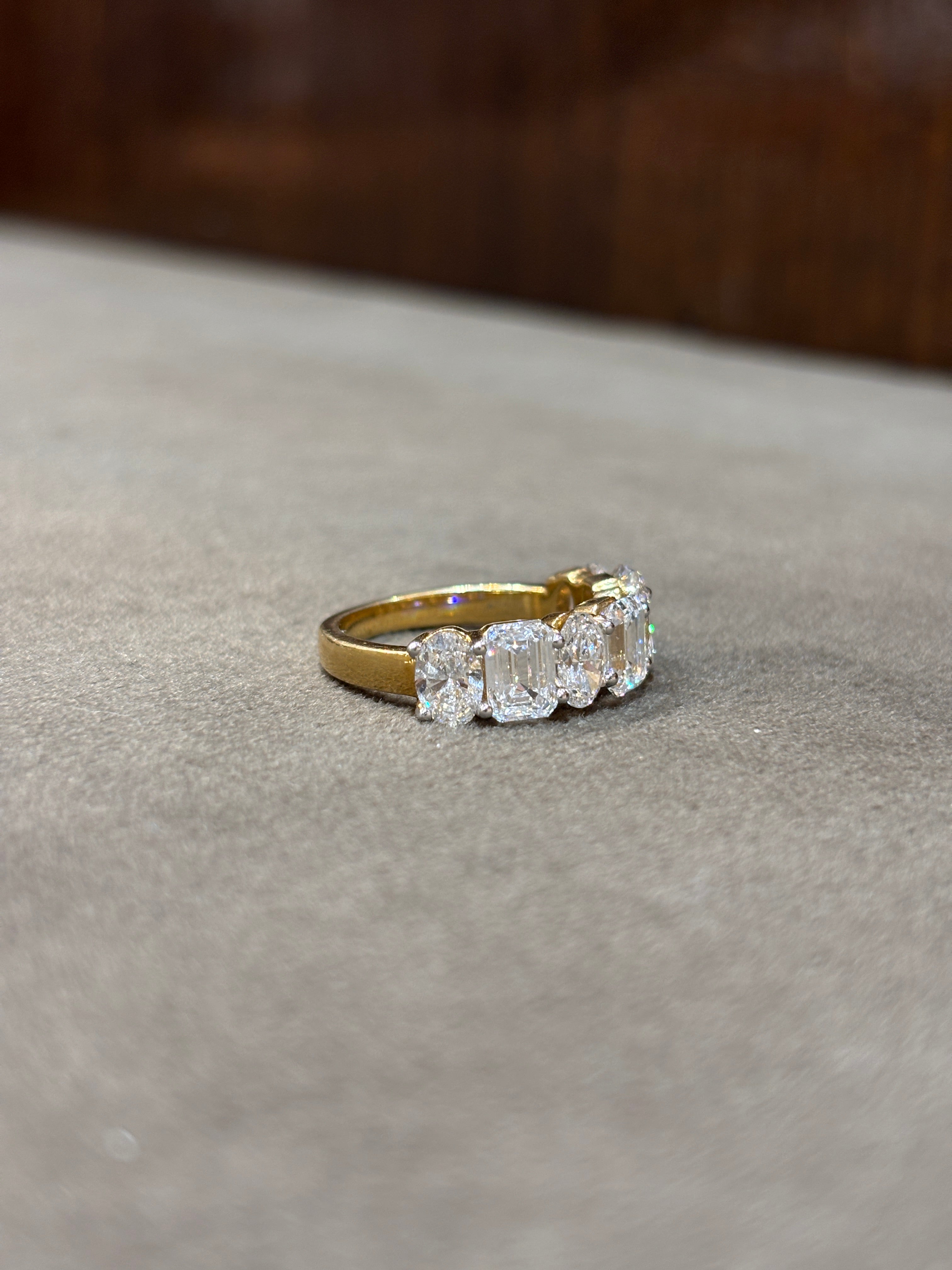 Oval Lab Diamond Eternity Ring in 18K Yellow Gold - Calora Zenith by Fiona Diamonds