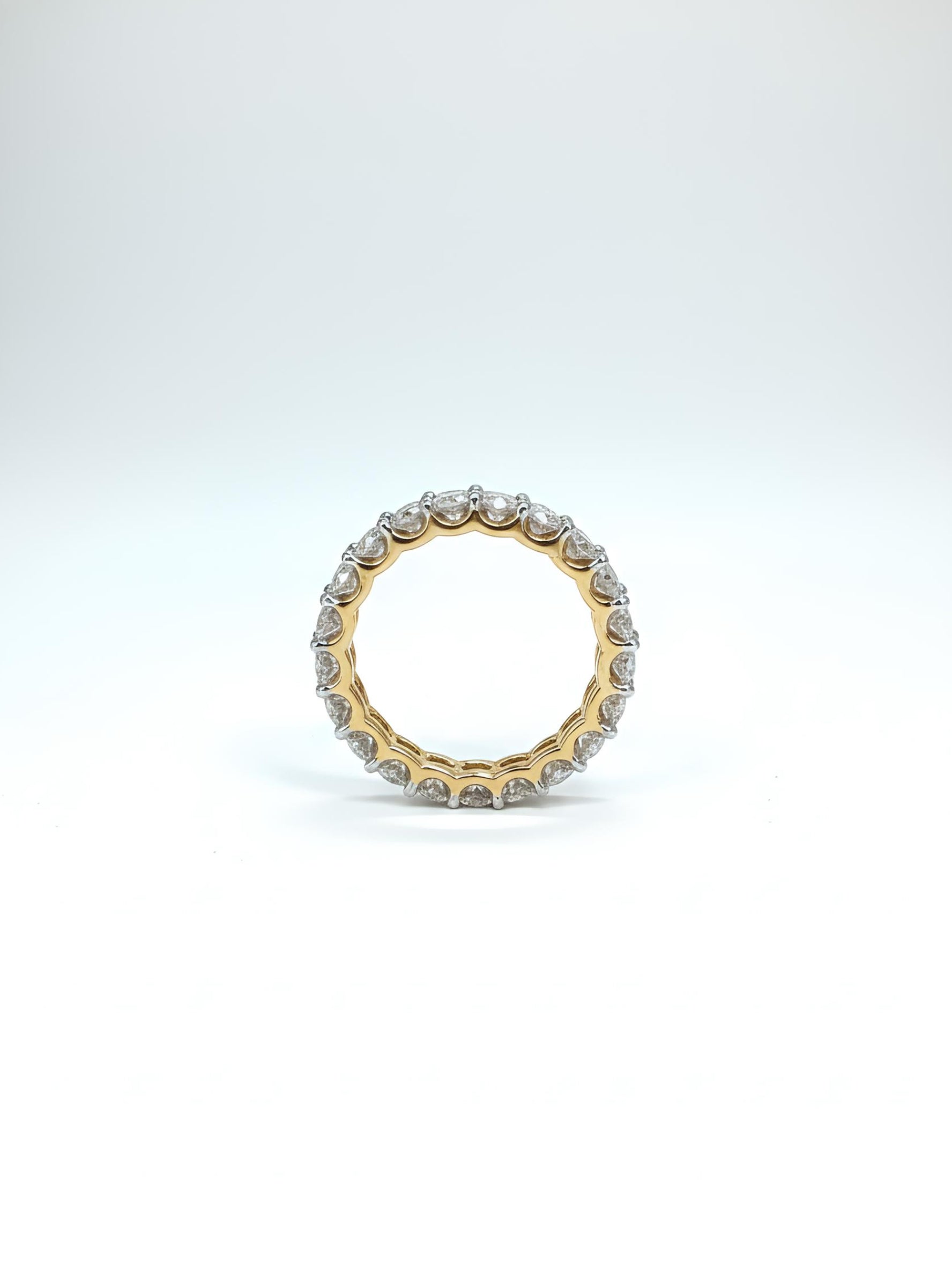 Side view of Qyrelion Oval Lab Diamond Eternity Ring in 18K Rose Gold - Fiona Diamonds