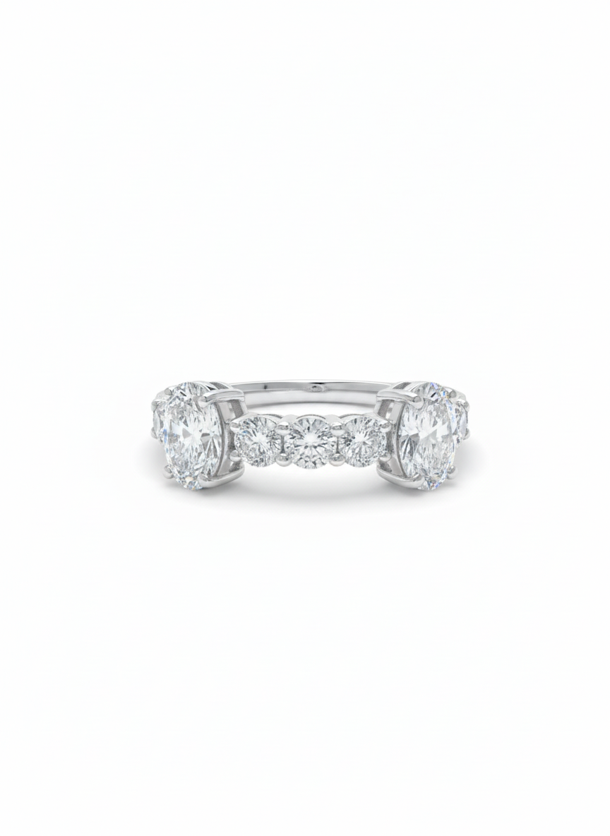 Qoryx Core Oval Lab Diamond Designer Ring in 18K White Gold by Fiona Diamonds