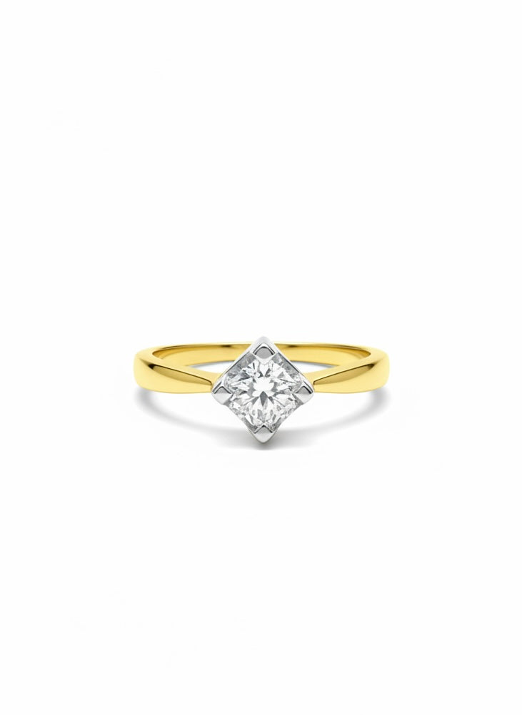 Avyron Seal Round Lab Diamond Classic Solitaire Ring in 18K Yellow Gold by Fiona Diamonds