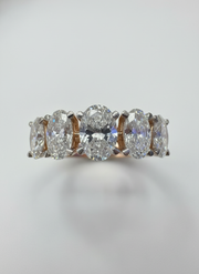 Solstice Vow Oval Lab Diamond Eternity Ring in 14K Rose Gold by Fiona Diamonds