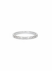 Zephyra Crest Baguette Lab Diamond Eternity Ring in 18K White Gold by Fiona Diamonds