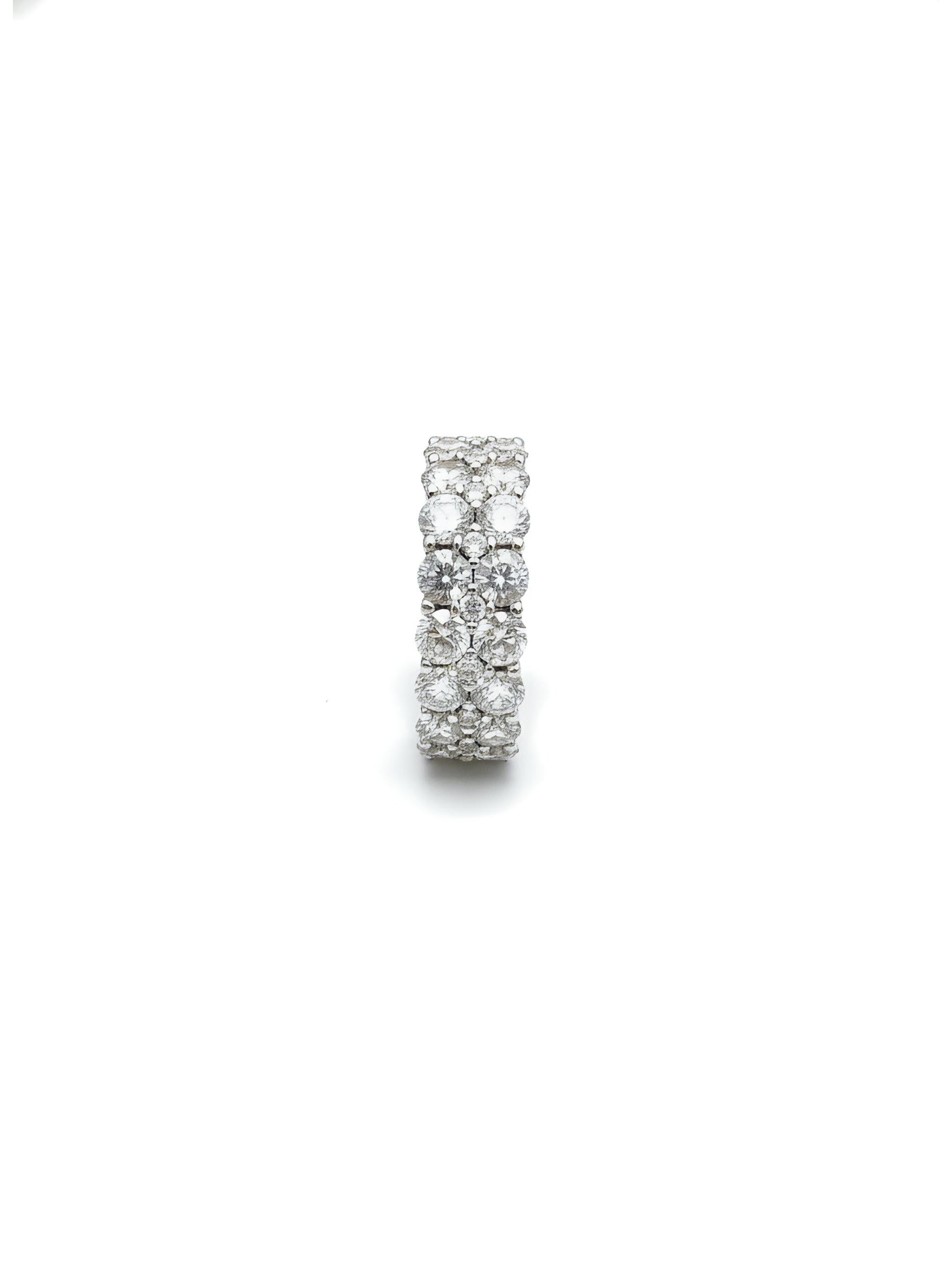Side view of Avyrith Band Round Lab Diamond Eternity Ring in 14K Rose Gold - Fiona Diamonds