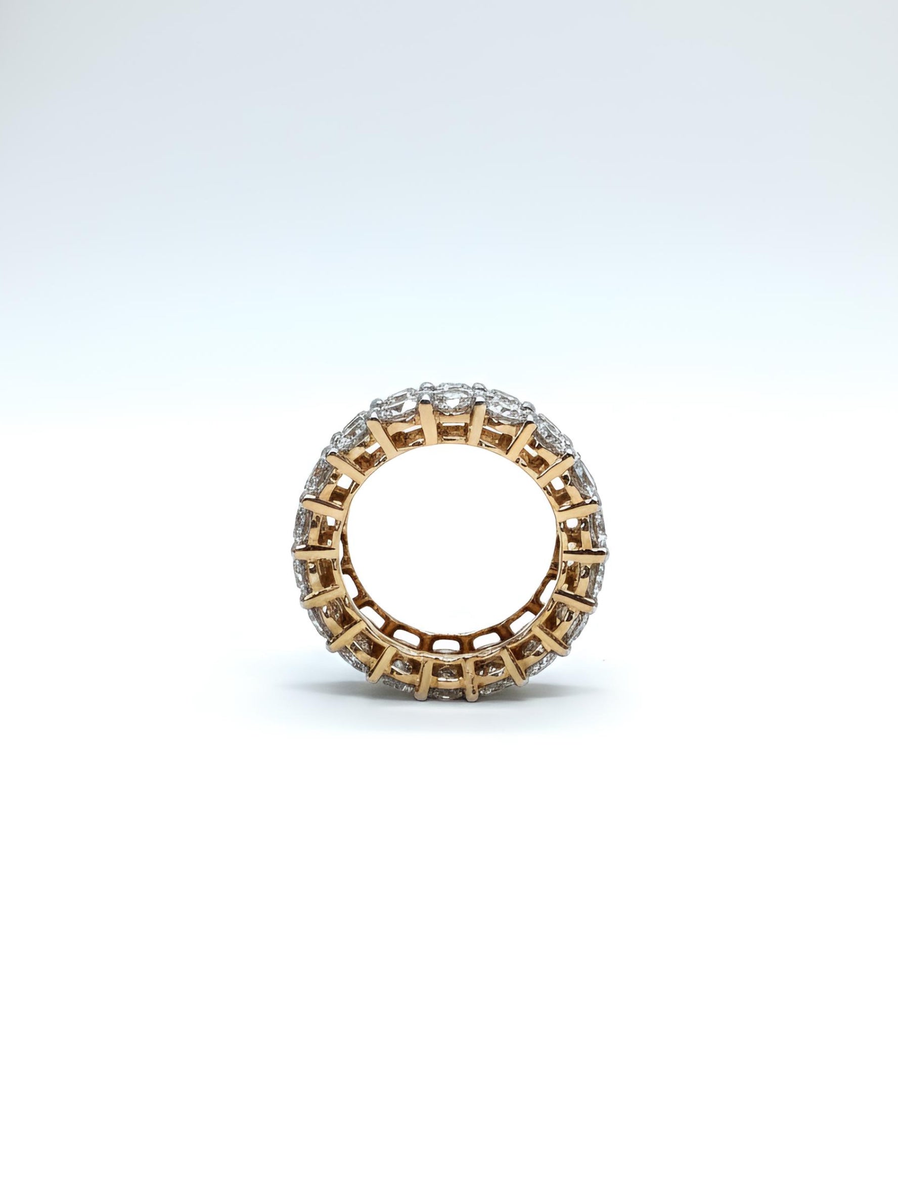 Close-up of Avyrith Band Round Lab Diamond Eternity Ring set in 14K Rose Gold by Fiona Diamonds