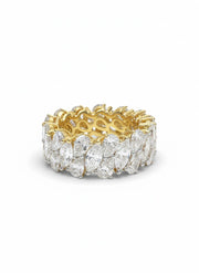 Avyxor Curve Pear Lab Diamond Eternity Ring in 18K Yellow Gold by Fiona Diamonds