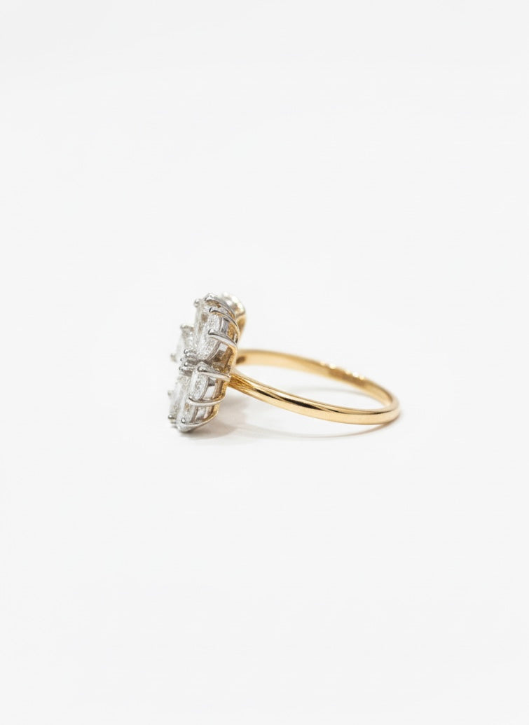 Side view of Lunessa Raye Round Lab Diamond Designer Ring in 14K Rose Gold - Fiona Diamonds