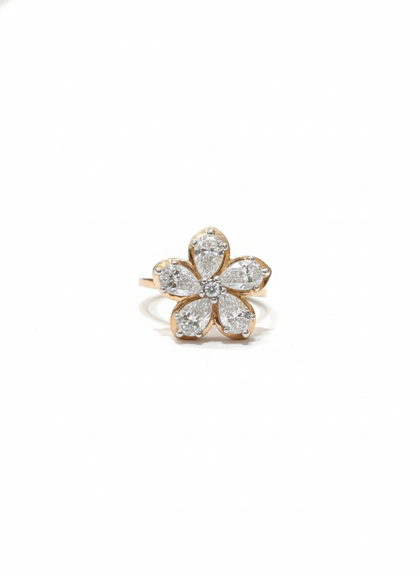 Mirella Cove Round Lab Diamond Designer Ring in 14K Rose Gold by Fiona Diamonds