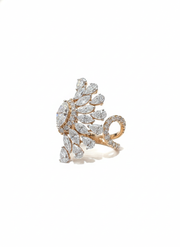 Side view of Zorielle Vane Marquise Lab Diamond Designer Ring in 18K Rose Gold - Fiona Diamonds