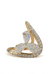 Crystal Mirage Pear Lab Diamond Designer Ring in 18K Rose Gold by Fiona Diamonds