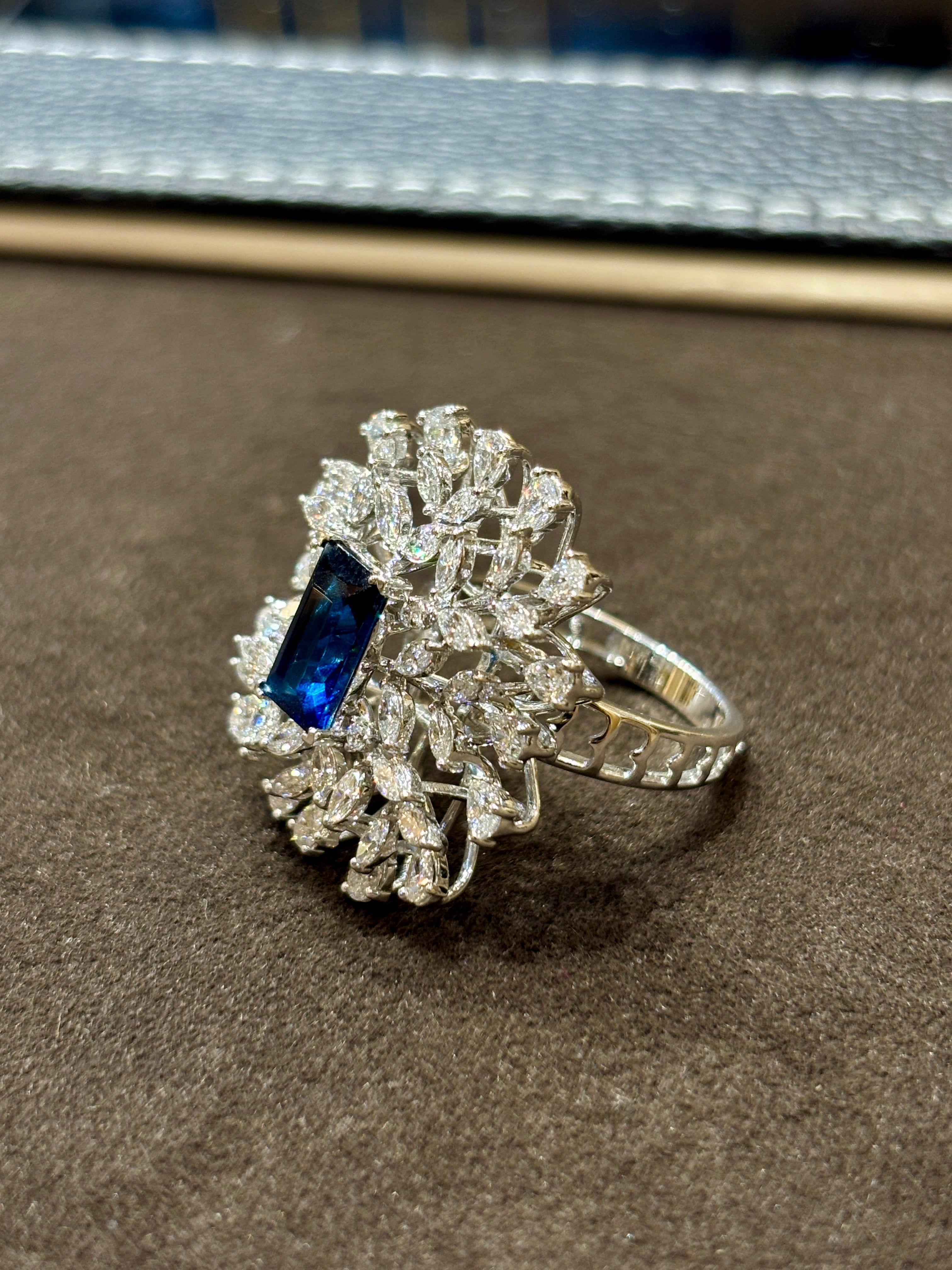 Fiona Diamonds Evressa Round Lab Diamond Cocktail Ring in 14K White Gold on hand