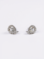 Delicate Pear Lab Diamond Earrings in 14K White Gold by Fiona Diamonds