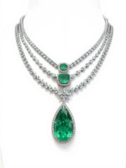 Radiant Ember Pear Lab Diamond Designer Necklace in 14K White Gold by Fiona Diamonds
