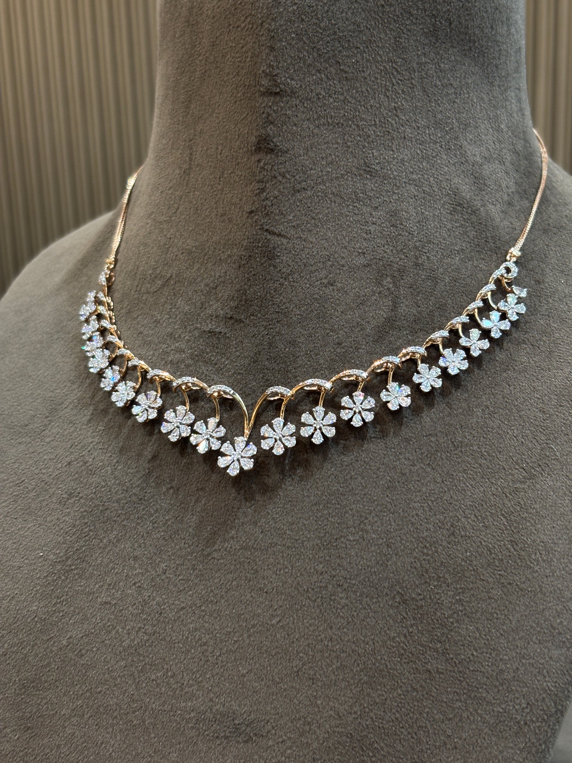 Fiona Diamonds Mystic Embrace Pear Lab Diamond Designer Necklace in 18K Rose Gold - luxury