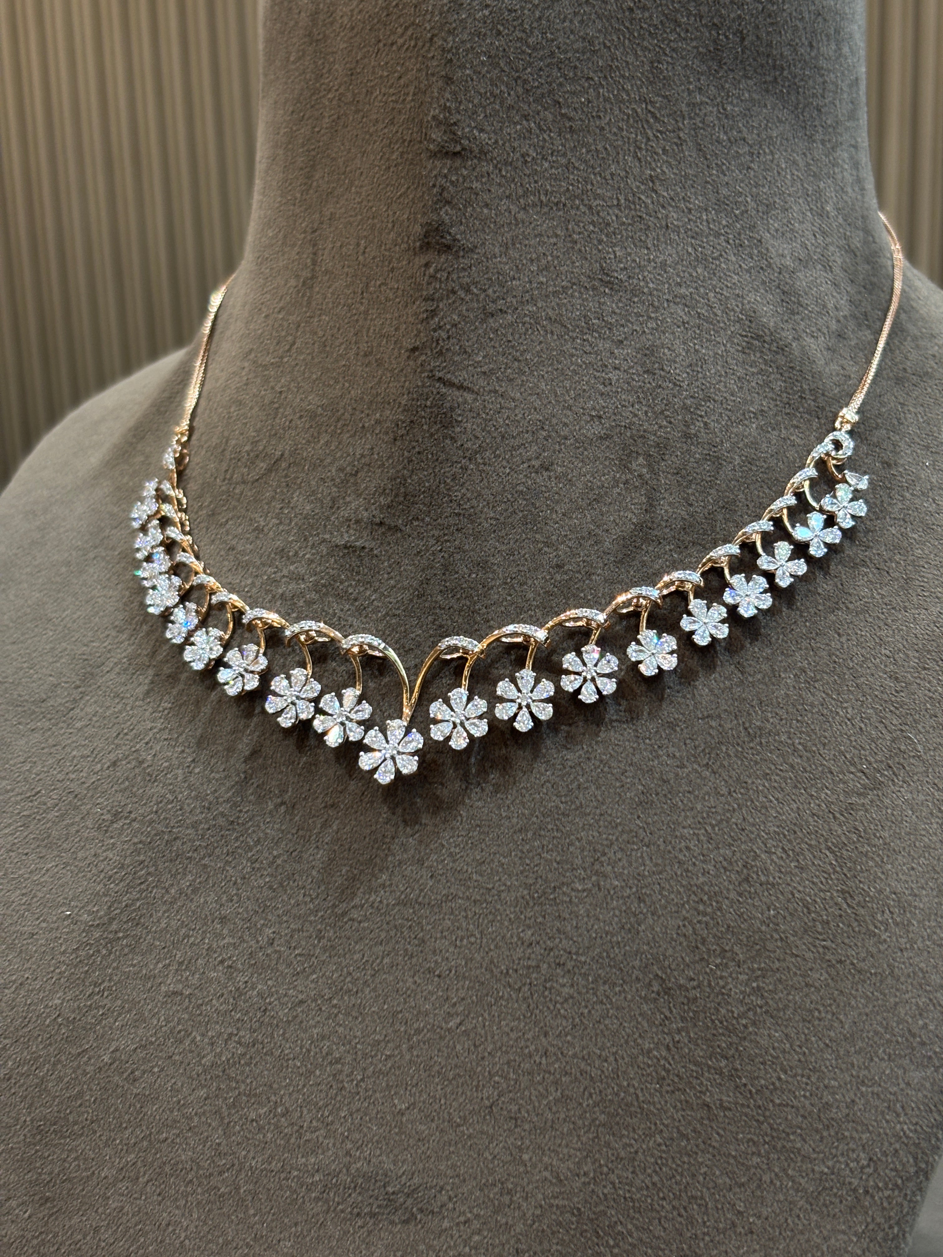 Fiona Diamonds Mystic Embrace Pear Lab Diamond Designer Necklace in 18K Rose Gold - luxury